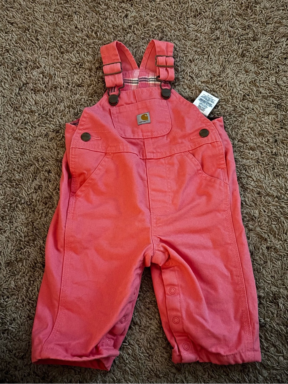 Carhartt Pink Toddler Overalls with Snap Crotch